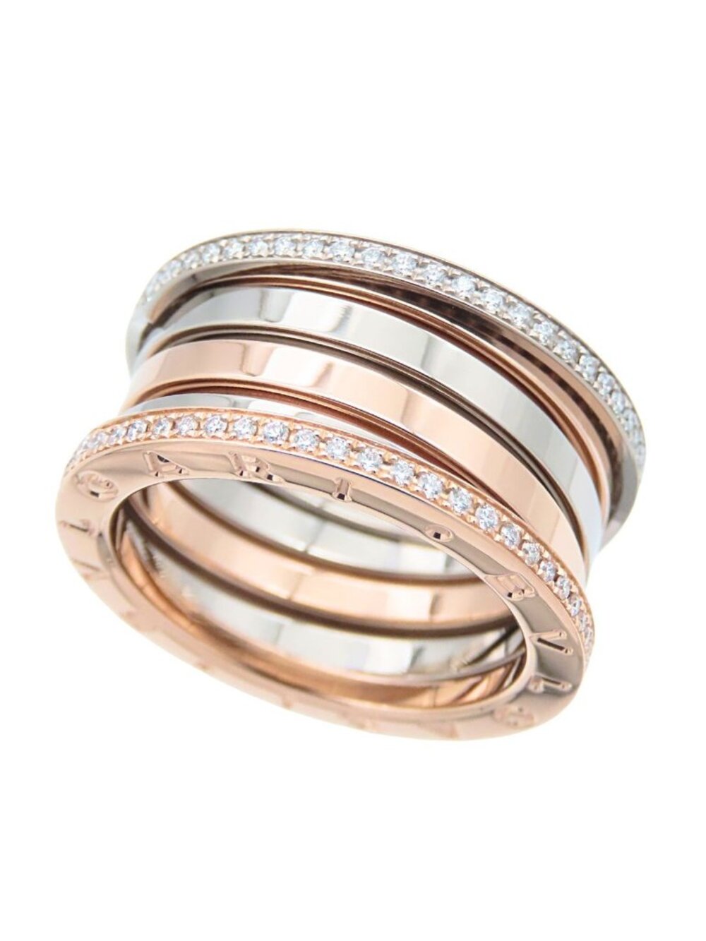 Bvlgari Ring White Gold Pink Diamond B.Zero1 Band No 59 Manufactur